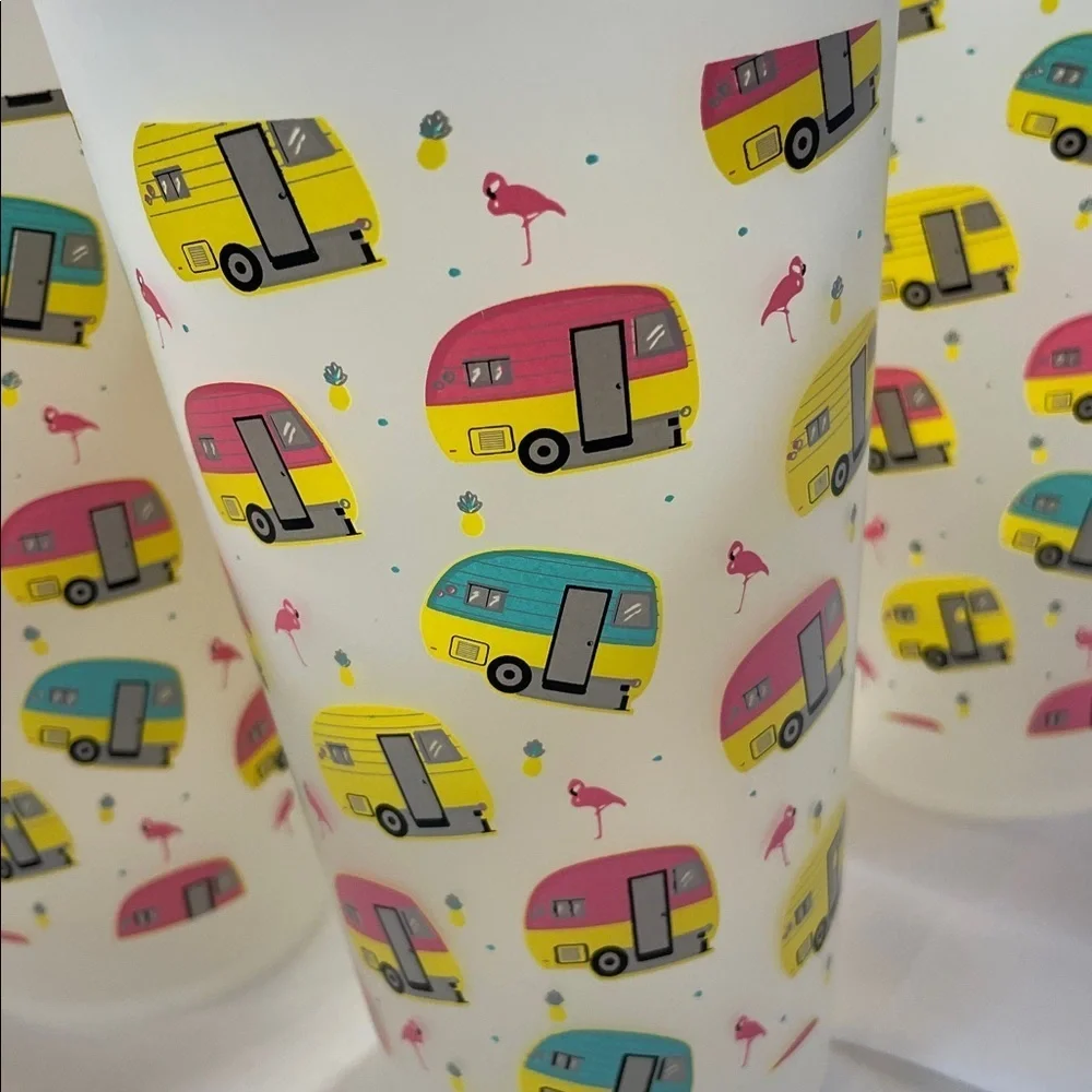 Colorful Camper Van Party Cups 6 of them.